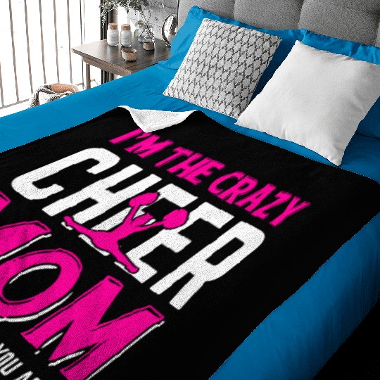 Crazy Cheer Mom Cheerleading Mommy Mother's Day Baby Blankets