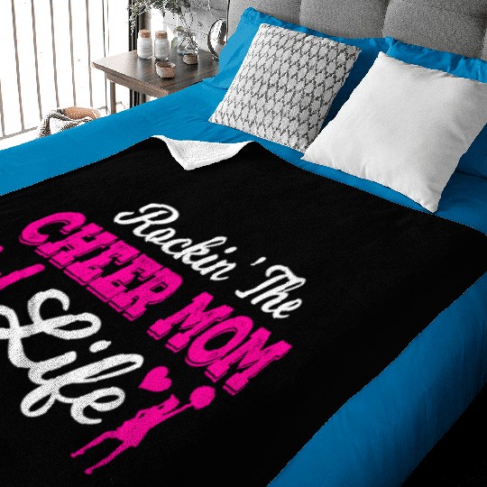 Rockin Cheer Mom Life Cheerleading Mother's Day Baby Blankets