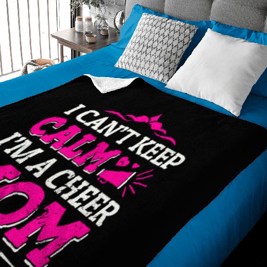 Keep Calm Cheer Mom Cheerleading Mother's Day Baby Blankets