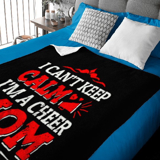 Keep Calm Cheer Mom Cheerleading Mother's Day Baby Blankets