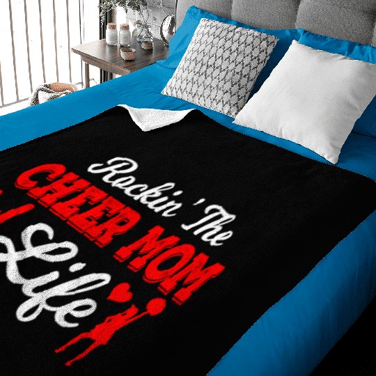 Rockin Cheer Mom Life Cheerleading Mother's Day Baby Blankets