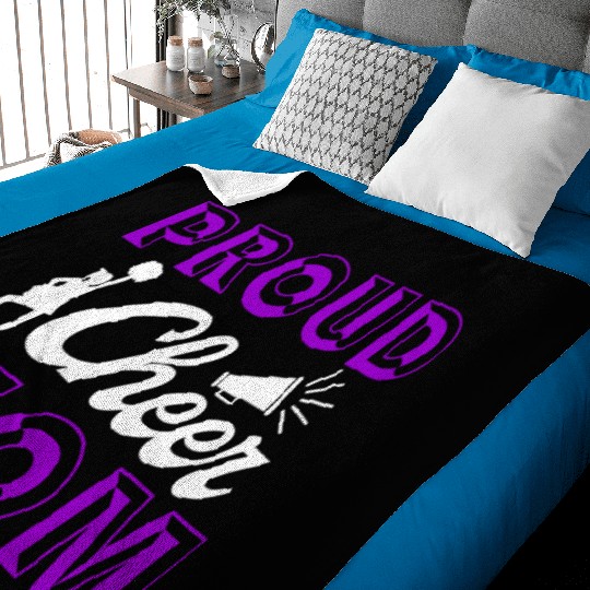 Proud Cheer Mom Cheerleading Mommy Mother's Day Baby Blankets