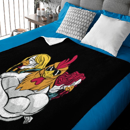 Chickens and Rooster Wrestling Lover Funny Design Baby Blankets