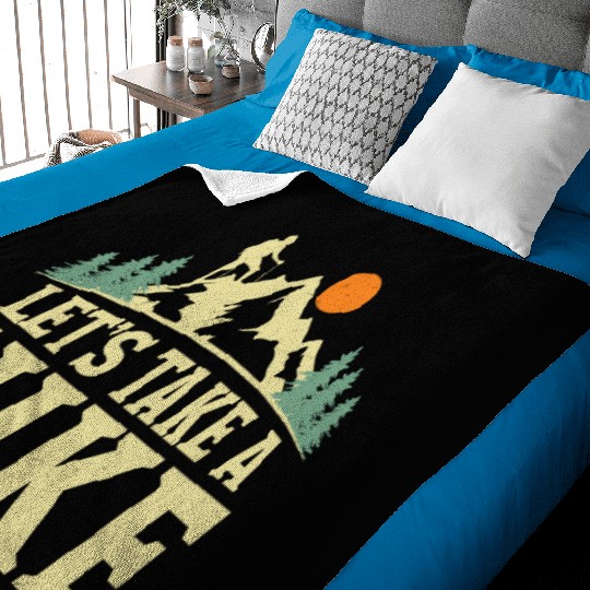 Let's Take A Hike Hiker Hiking Baby Blankets