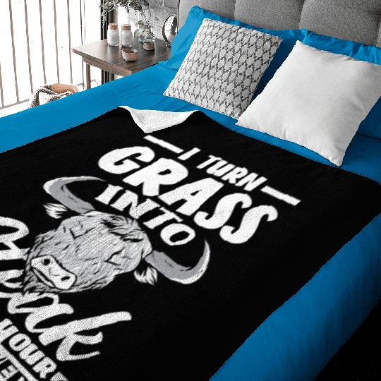 I Turn Grass Into Steak Superpower Highland Baby Blankets