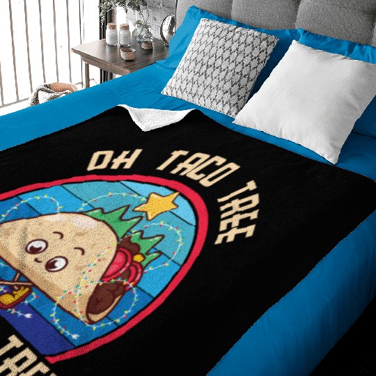 Oh Taco Tree Christmas Cute Xmas Mexican Food Love Baby Blankets
