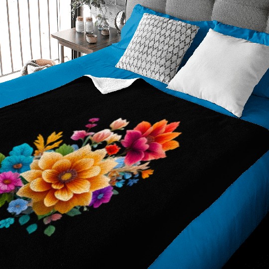 Vintage Floral Aesthetic: Watercolor Nature Blooms Baby Blankets