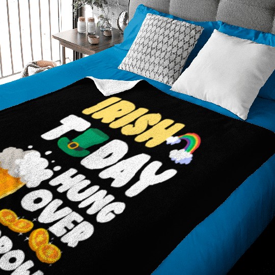 Ireland Shamrock Gold Flag Baby Blankets