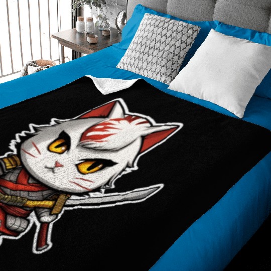 ninja cat with a katana 2 Baby Blankets