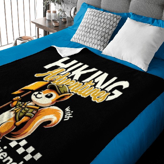Hiking Adventures with Squirrel Friends Funny Team Baby Blankets
