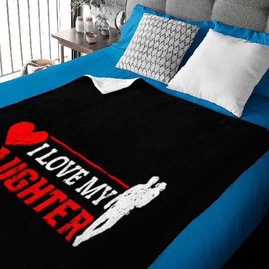 I Love My Daughter to Dad Funny Father's Day Daddy Baby Blankets