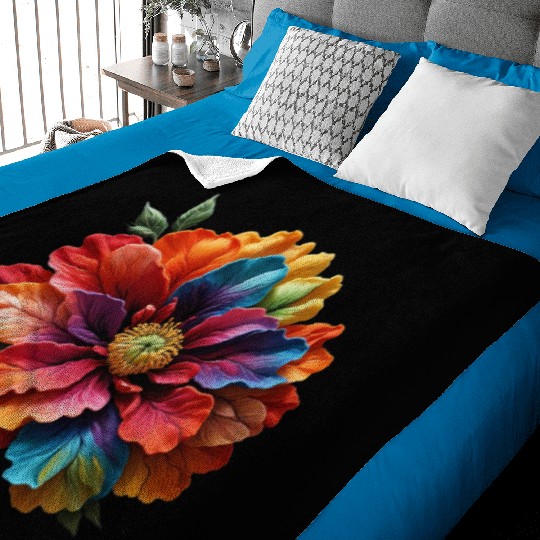 Vibrant Spectrum Bloom Baby Blankets