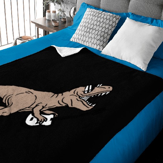 T. Rex Dino DJ Dinosaur Party Animal Plays Guitar Baby Blankets