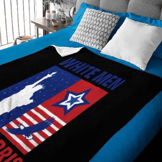 White Men Dudes for Harris Kamala 2024 Election Baby Blankets