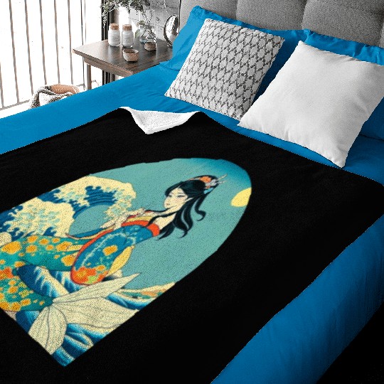 Celestial Siren ukiyo-e style Baby Blankets