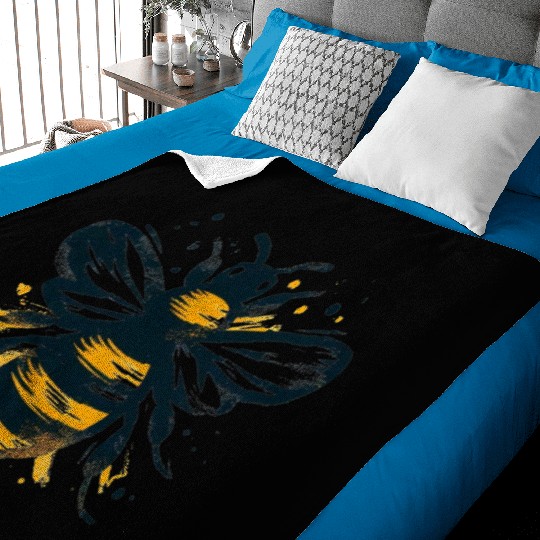 Honey Bee Insect Art 1 Baby Blankets