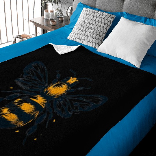 Honey Bee Insect Art 2 Baby Blankets