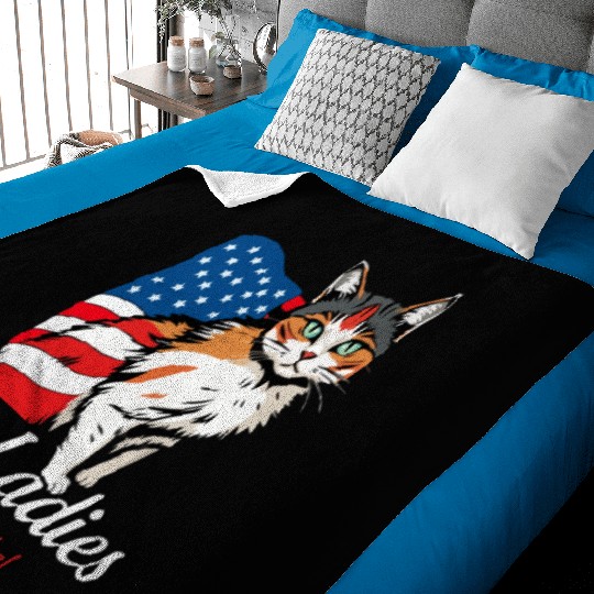 Cat Ladies for Kamala A Patriotic Fusion Baby Blankets