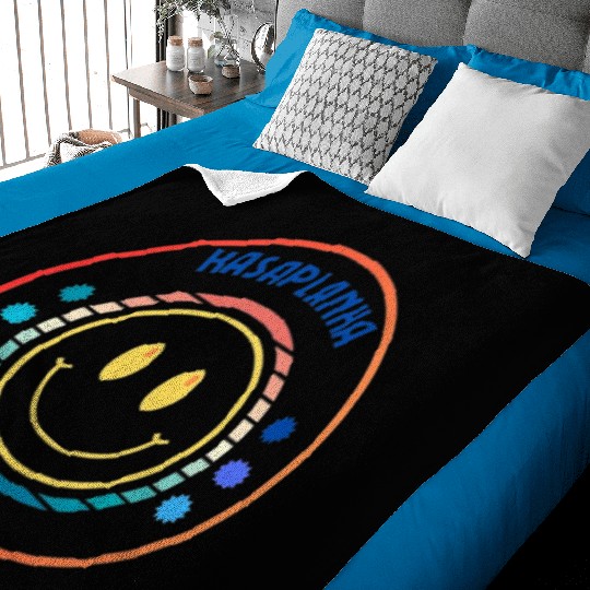 Cream Black Retro Smile T Baby Blankets