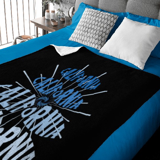 California West Coast Golden State Blue Graphic Baby Blankets