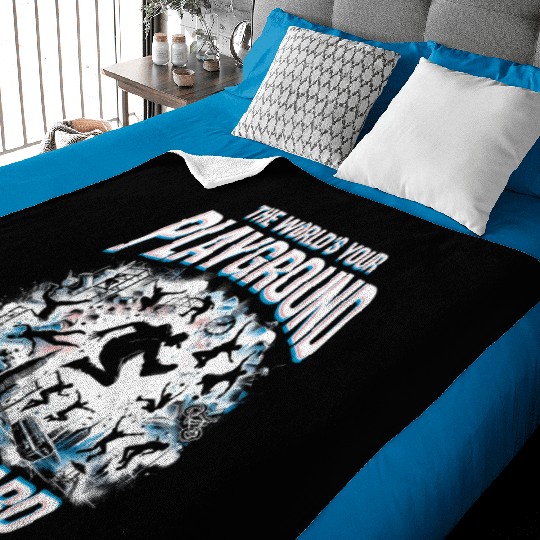 Parkour The World's Your Playground Play Hard Baby Blankets