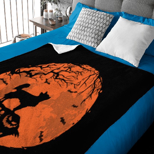 Long Haired Chihuahua And Moon Halloween Dog Lover Baby Blankets