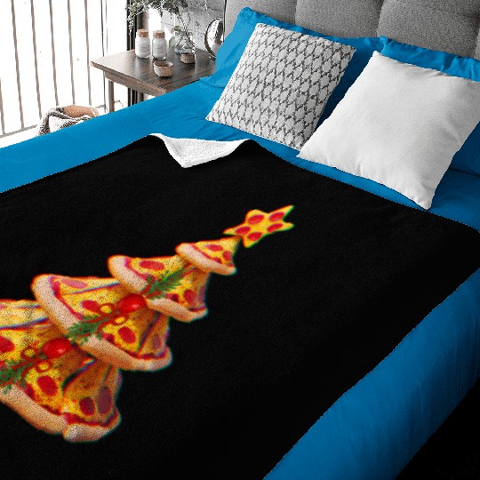 Pepperoni Pizza Christmas tree Baby Blankets