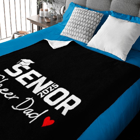 Proud Cheer Dad Of A Class Of 2025 Senior Graduate Baby Blankets