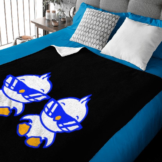 2 Duck Chick Birds Party Animals Crew Team Friends Baby Blankets