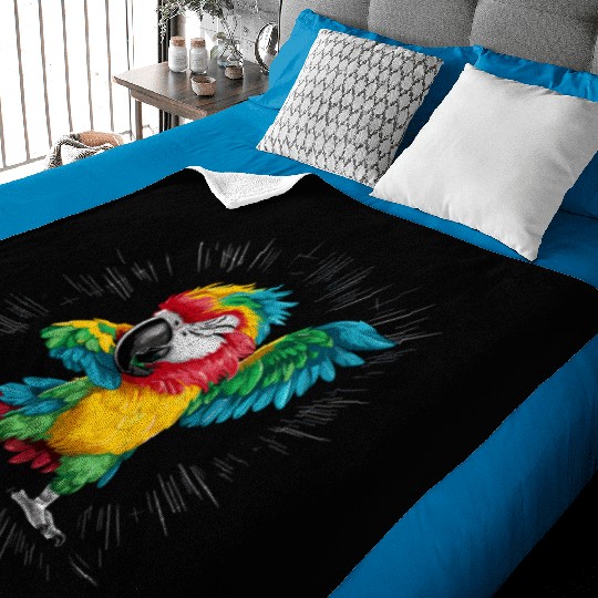 Macaw Parrot for a Bird Lover Animal Lover Baby Blankets