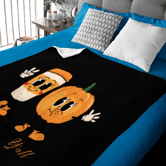 Retro It's Fall Y'all - Pumpkin Spice Latte Baby Blankets