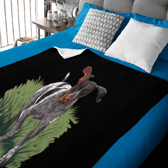German Shorthaired Pointer Running In Field Baby Blankets
