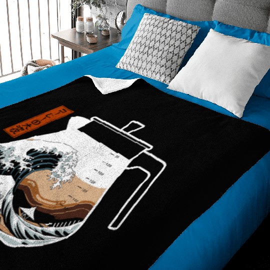 The Great Wave of Coffee Artistic Caffeine Lover Baby Blankets