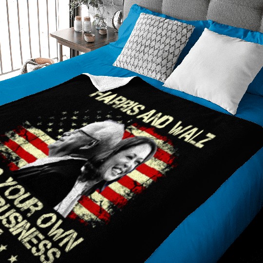 Waltz 2024 Us Flag Mind Your Own Damn Business Baby Blankets