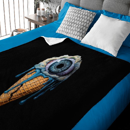 Weirdcore Aesthetic Human Eyeball Ice Cream Strang Baby Blankets