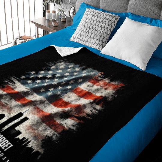 Never Forget September 11 2001 Memorial Day Flag Baby Blankets