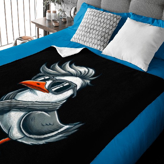 Cool seagull sunglasses summer North Sea Baltic Baby Blankets