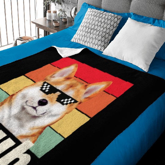 Funny Dog Bruh Meme Saying Best Dog Shiba Inu Dad Baby Blankets