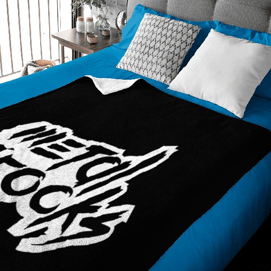 Heavy Metal Rocks Hard Rock Music Text Quote Logo Baby Blankets