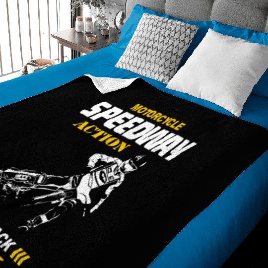 Motorcycle Speedway Racing Baby Blankets