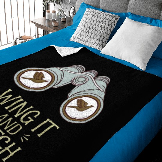 Wing It and Watch Birdwatching Nature Adventure Baby Blankets