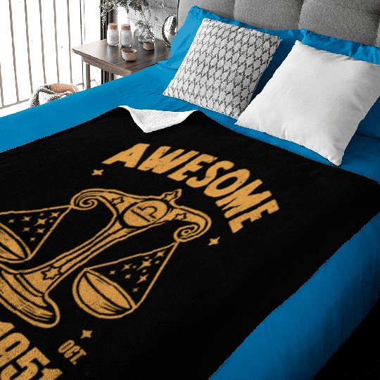 Awesome Since 1951 Libra Zodiac Birthday October Baby Blankets