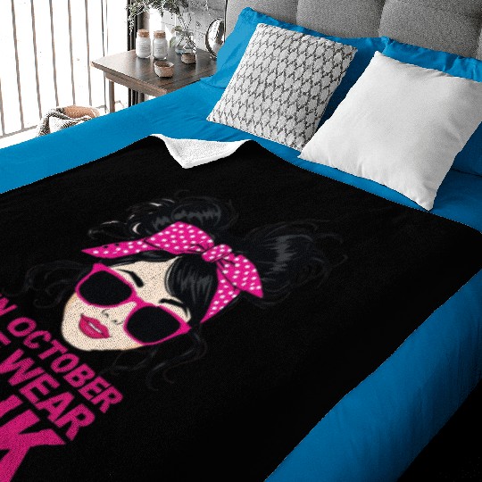 Pink October Womens Awareness Design Baby Blankets