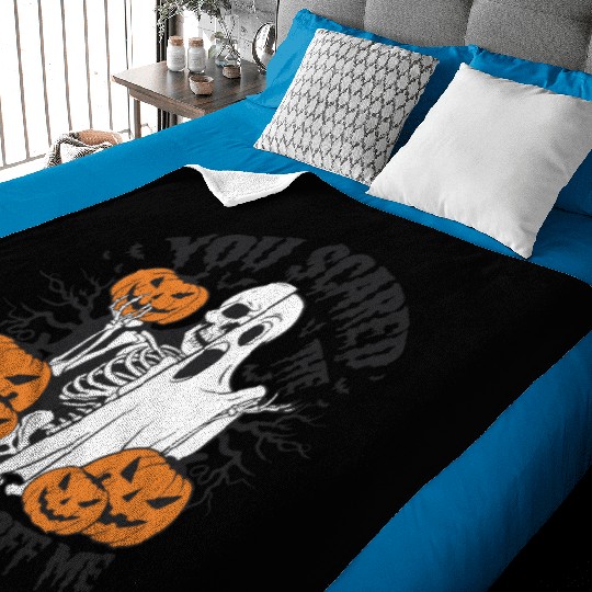 A skeleton with a Halloween costume on it Baby Blankets