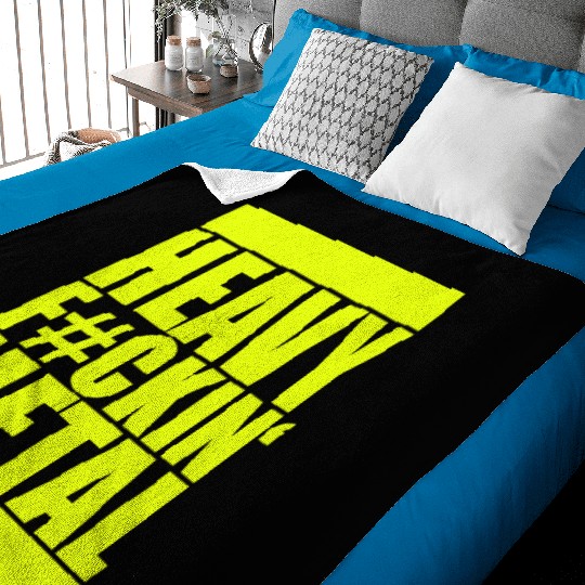 Heavy F#ckin' Metal Hard Rock Fun Music Text Quote Baby Blankets