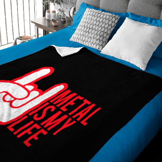 Heavy Metal Is My Life Hard Rock Music Text Quote Baby Blankets
