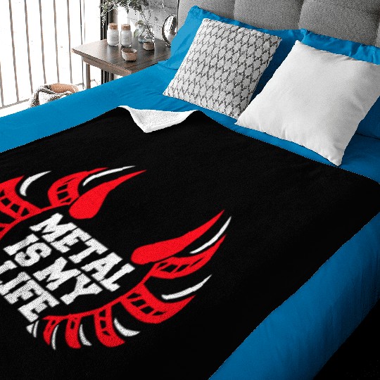 Heavy Metal Is My Life Hard Rock Music Text Quote Baby Blankets