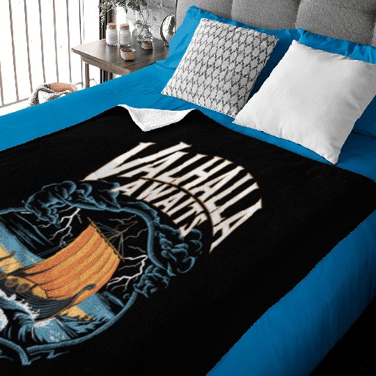 Valhalla Vikings for a Viking Lover Baby Blankets