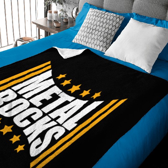 Heavy Metal Rocks Hard Rock Music Text Quote Logo Baby Blankets