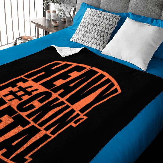 Heavy F#ckin' Metal Hard Rock Fun Music Text Quote Baby Blankets